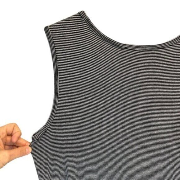 NWT Philosophy | Gray & Black Striped Asymmetrical Sleeveless Dress Size XS - Picture 6 of 9